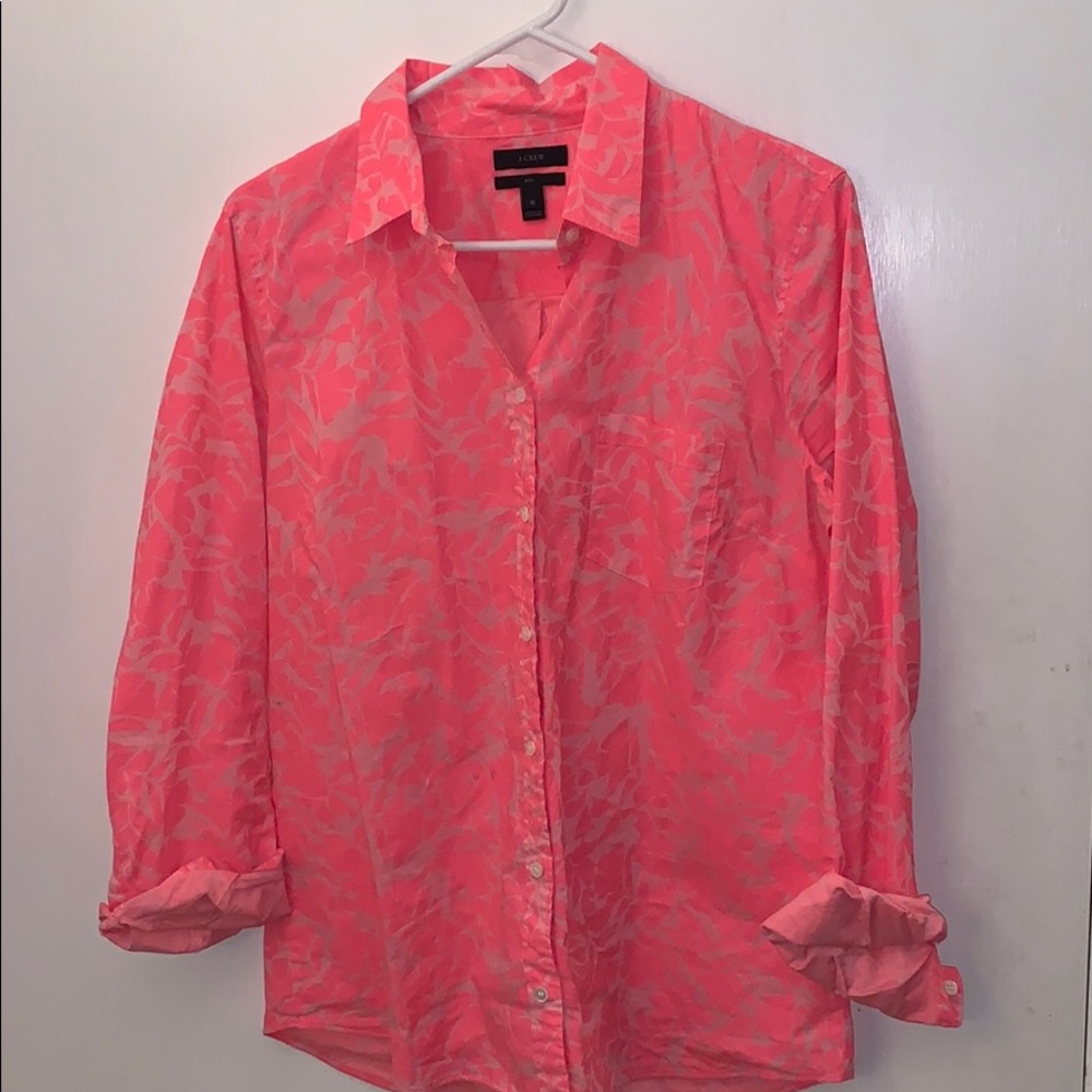 J. Crew boy fit shirt. Neon pink. Size 12